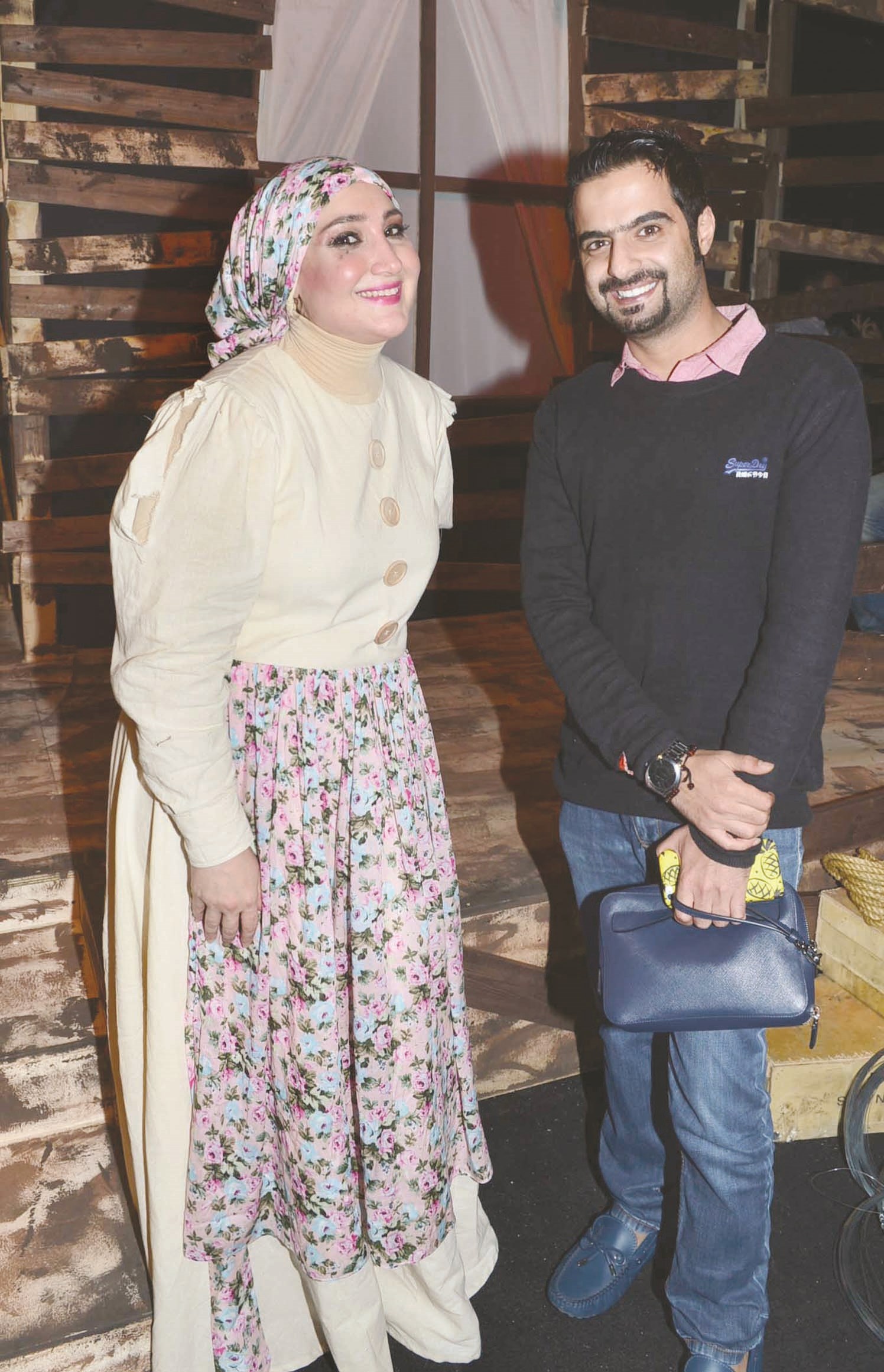 سماح والزميل حمود العنزي (تصوير موسى عياش)