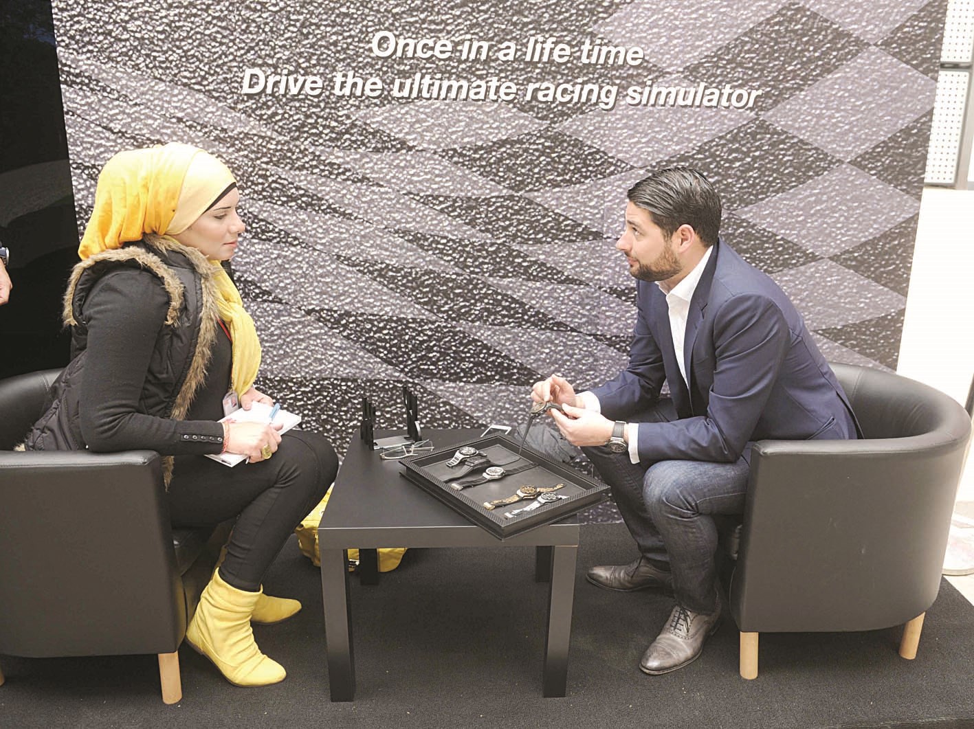 ماركو تيديسكي متحدثاً للزميلة رشا فكري