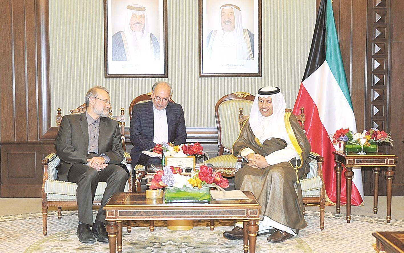 جابر المبارك لدى استقباله لاريجاني