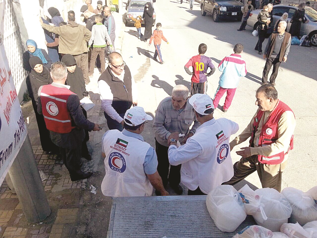 u062cu0627u0646u0628 u0645u0646 u062au0648u0632u064au0639 u0627u0644u0645u0633u0627u0639u062fu0627u062a u0627u0644u0643u0648u064au062au064au0629 u0639u0644u0649 u0627u0644u0644u0627u062cu0626u064au0646 u0627u0644u0633u0648u0631u064au064au0646