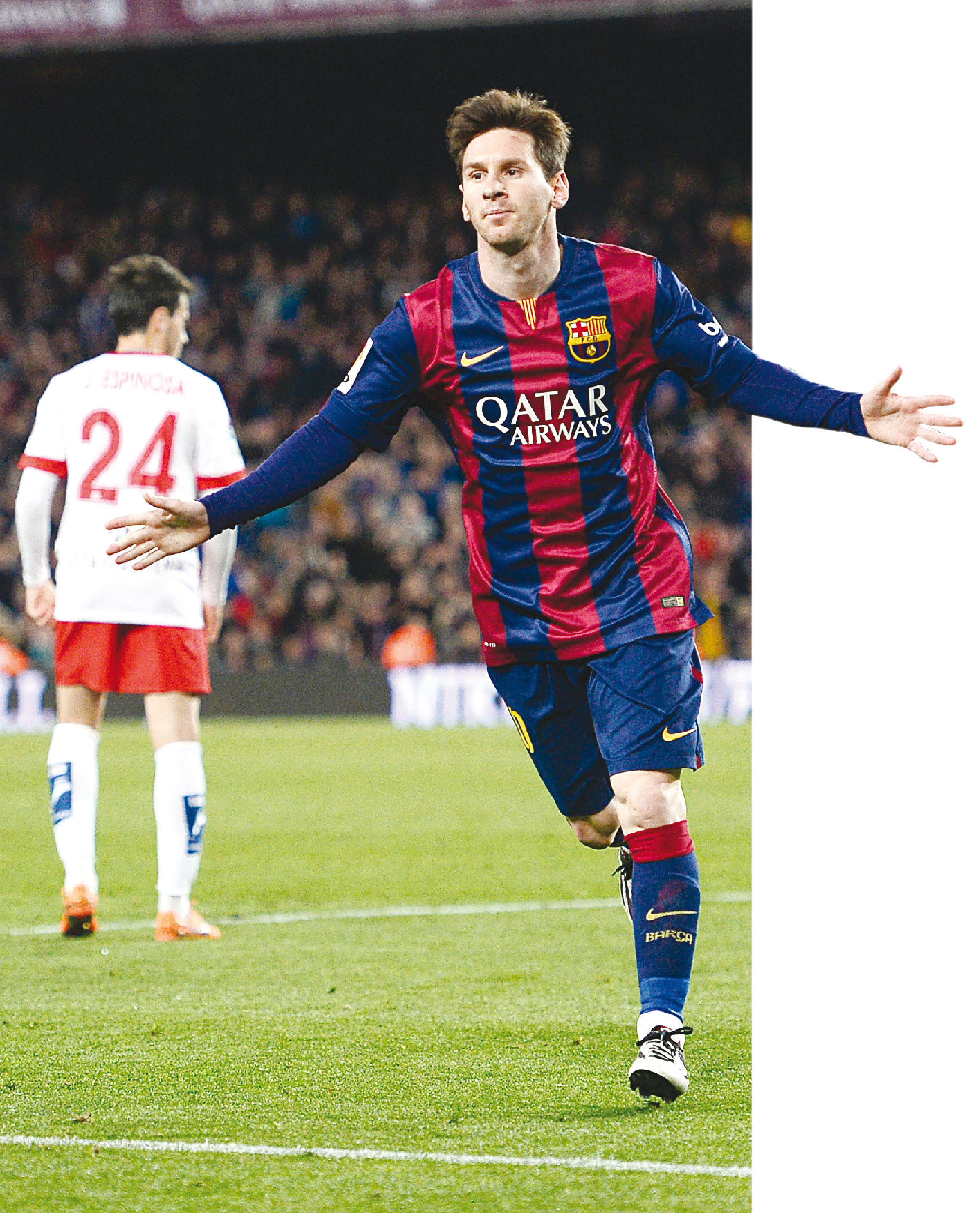 مهمة صعبة لميسي نجم برشلونة أمام دفاع اشبيلية (إ ب)