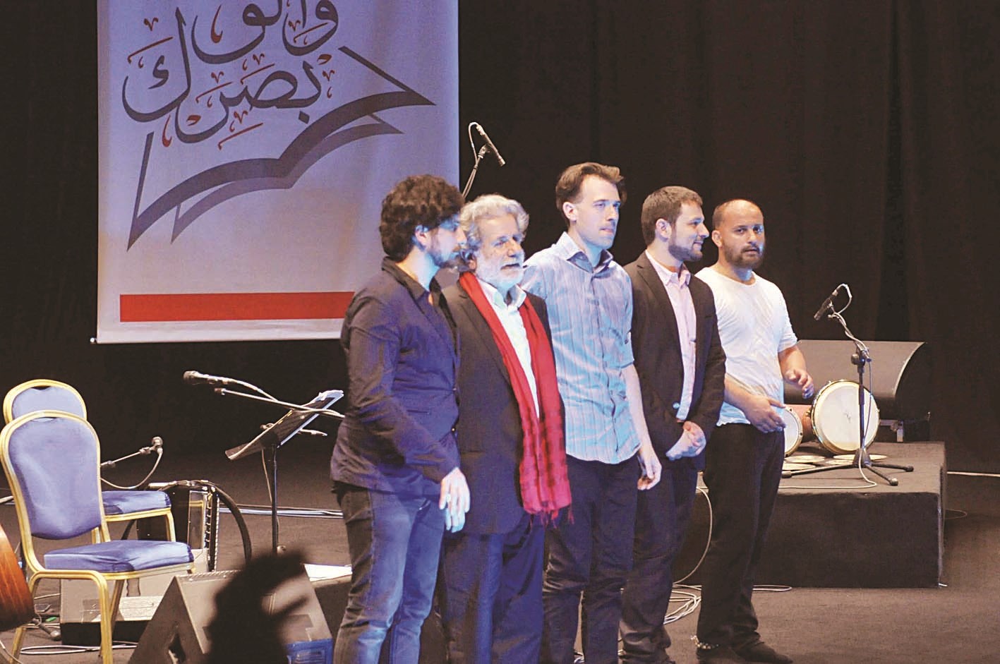 مرسيل مع فرقته محيين الجمهور  (تصوير نور هنداوي)