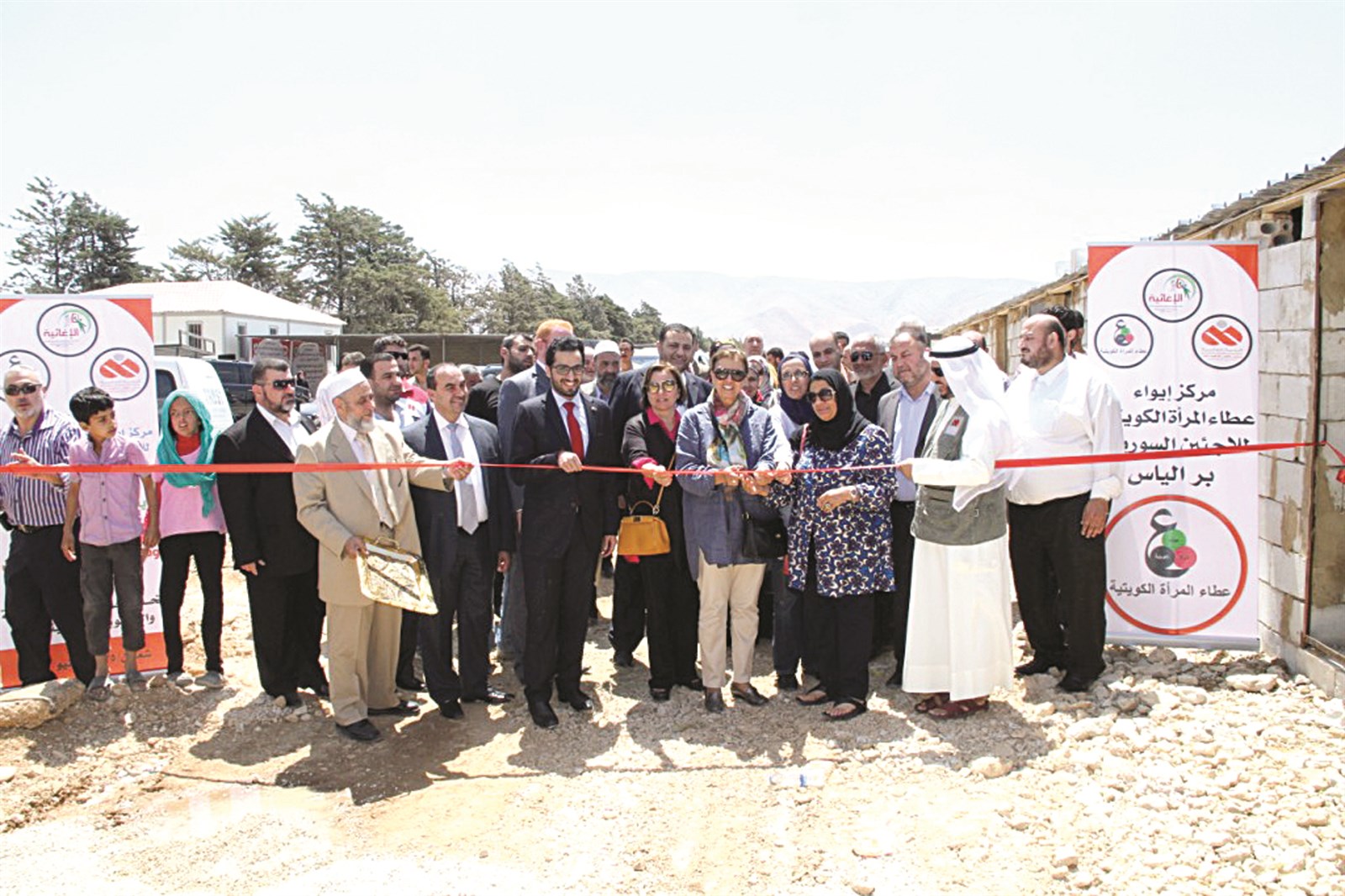 خلال افتتاح مخيم للنازحين بالتعاون مع جمعية المرأة الكويتية