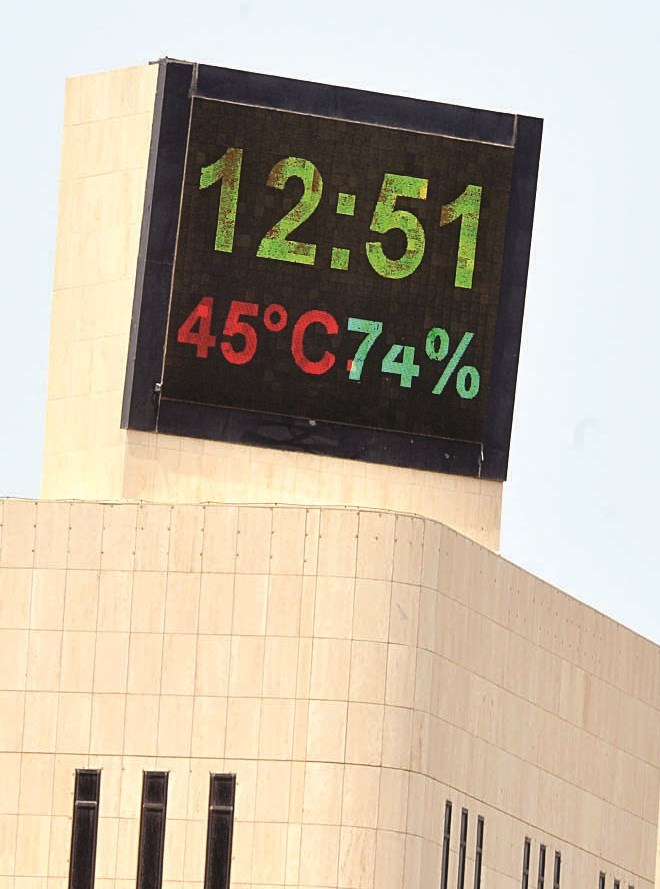 درجات الحرارة وصلت إلى 45 درجة في الظل ظهر أمس