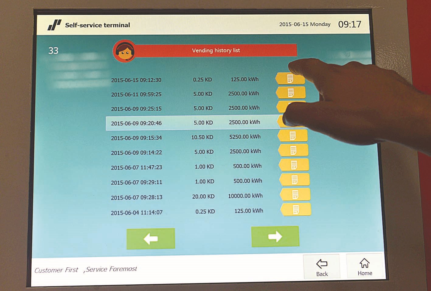 عدد المرات التي تم فيها شحن العداد