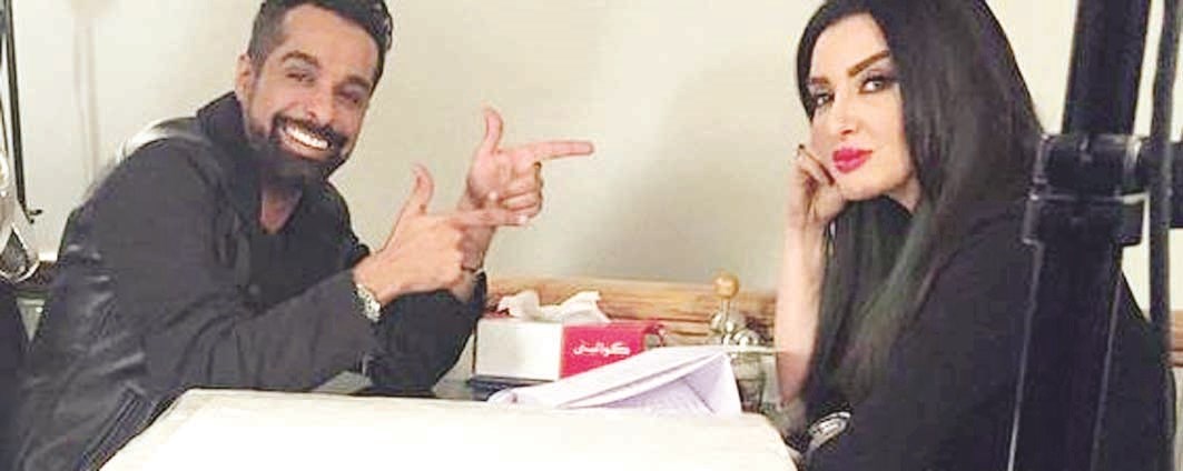 يعقوب عبدالله وميساء مغربي في كواليس العمل