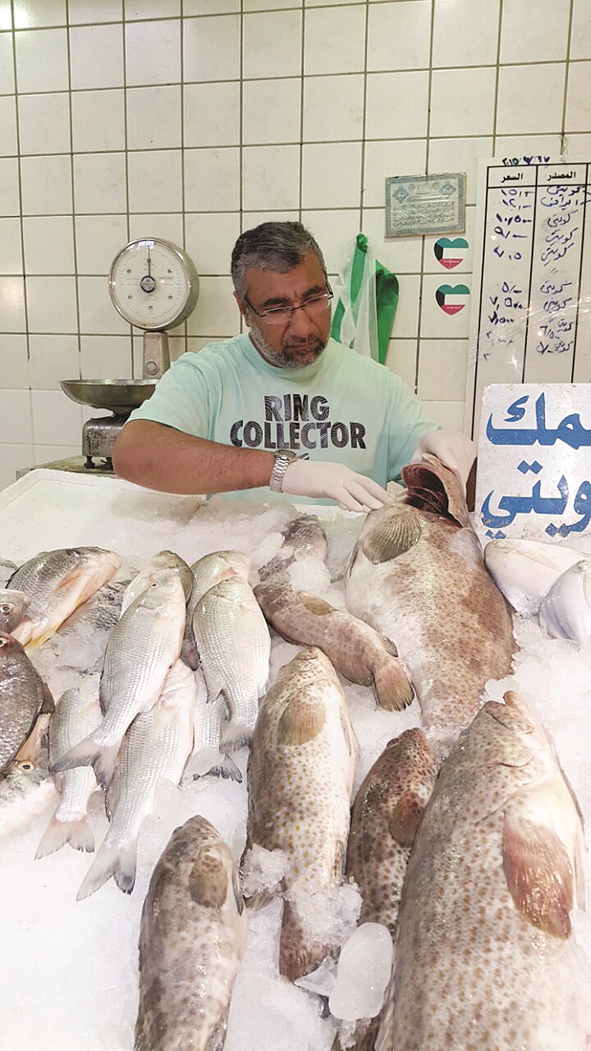 الفيلكاوي يتأكد من صلاحية بعض أنواع الأسماك المعروضة