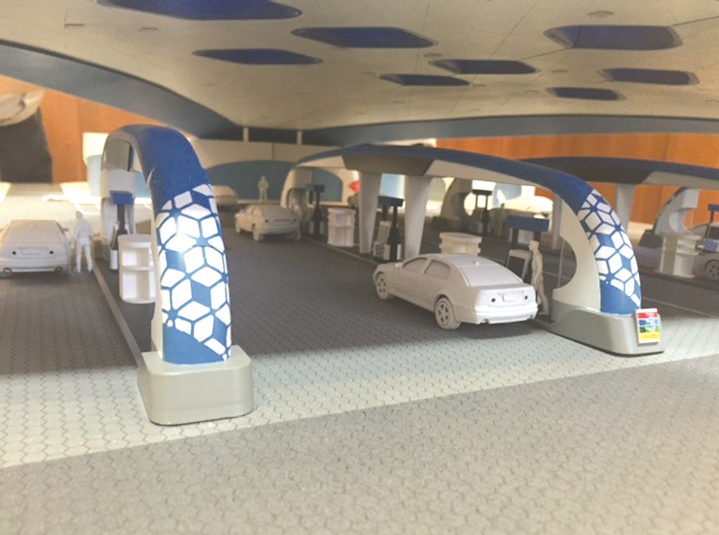 مجسم داخلي لمحطات الوقود عند ماكينات التعبئة