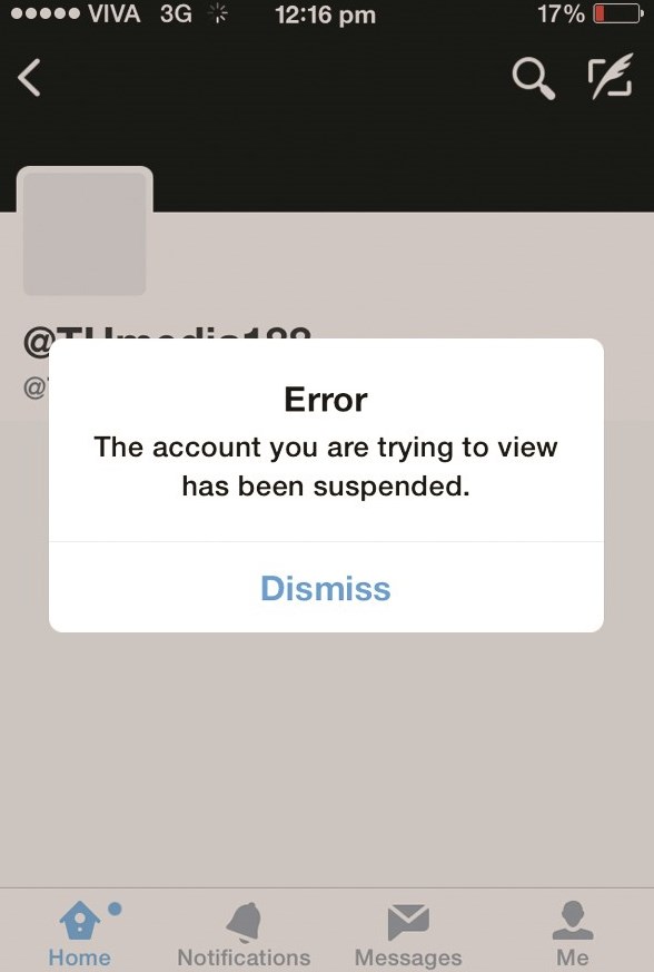 الرسالة التي تظهر عند فتح حساب «ترجمان» المغلق