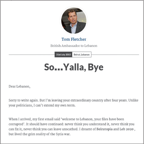 رسالة وداع إلى اللبنانيين