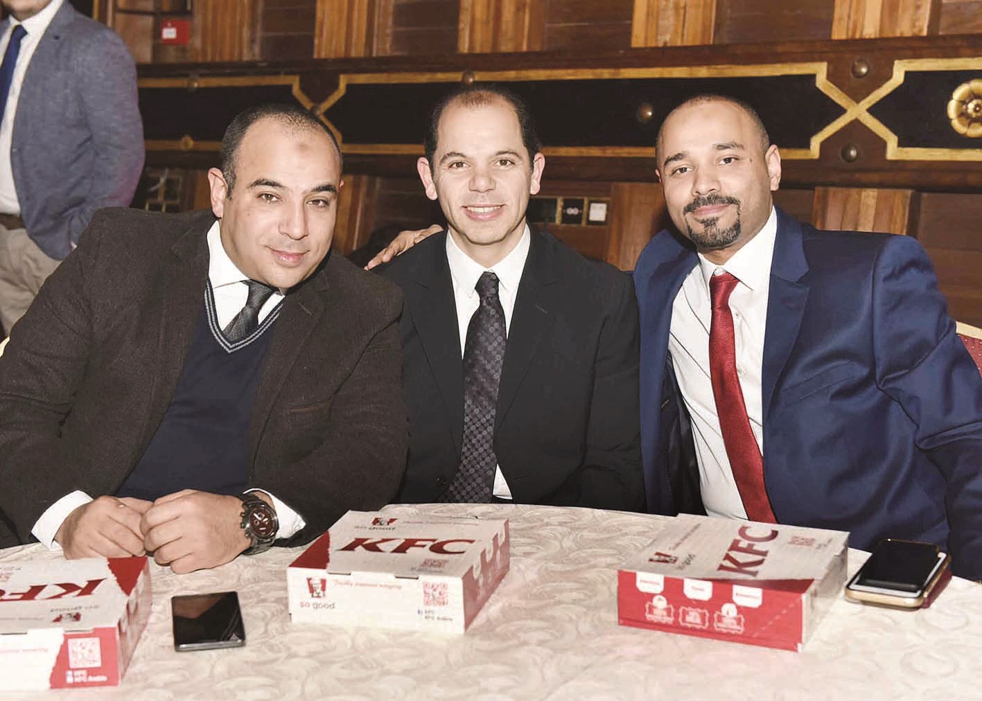 سامي حسني والمخرج رامي إمام وأحمد بنداري