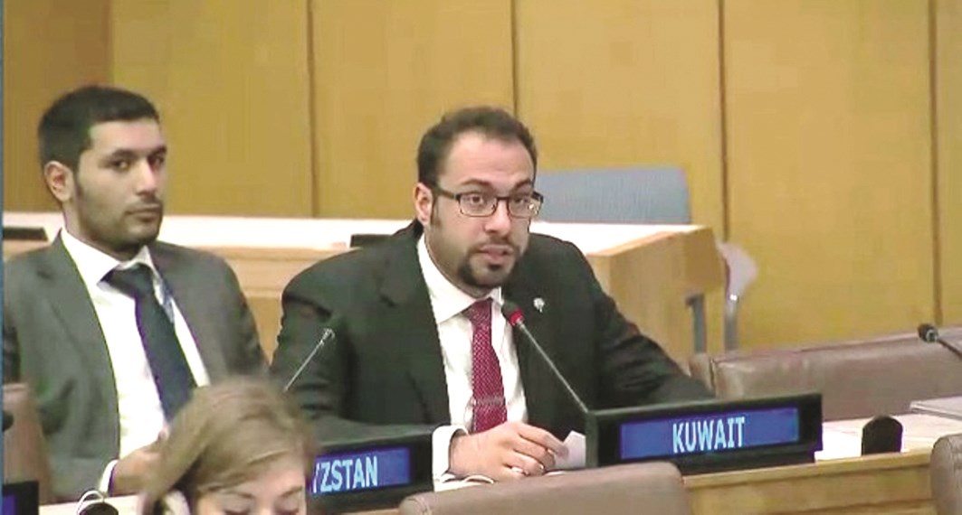 حجي ملقيا كلمة الكويت أمام اللجنة الثالثة