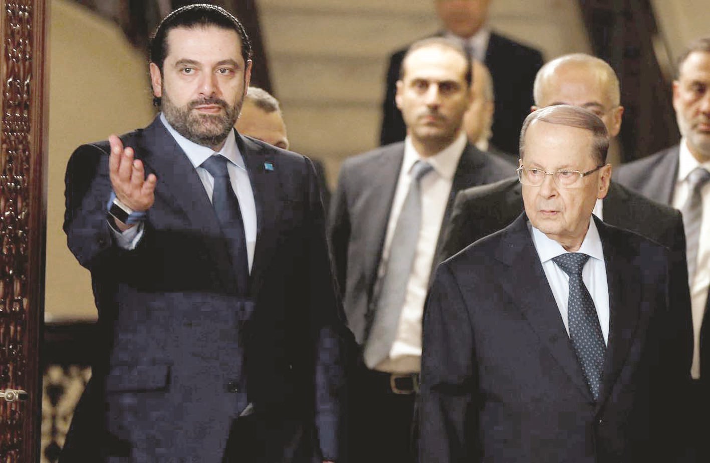 ... ومع الرئيس الحريري يوم تبني الأخير ترشيحه
