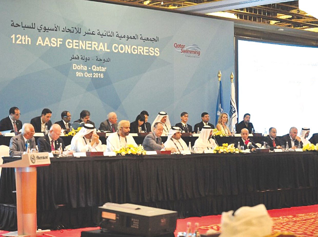 لقطة من اجتماع الجمعية العمومية في الدوحة