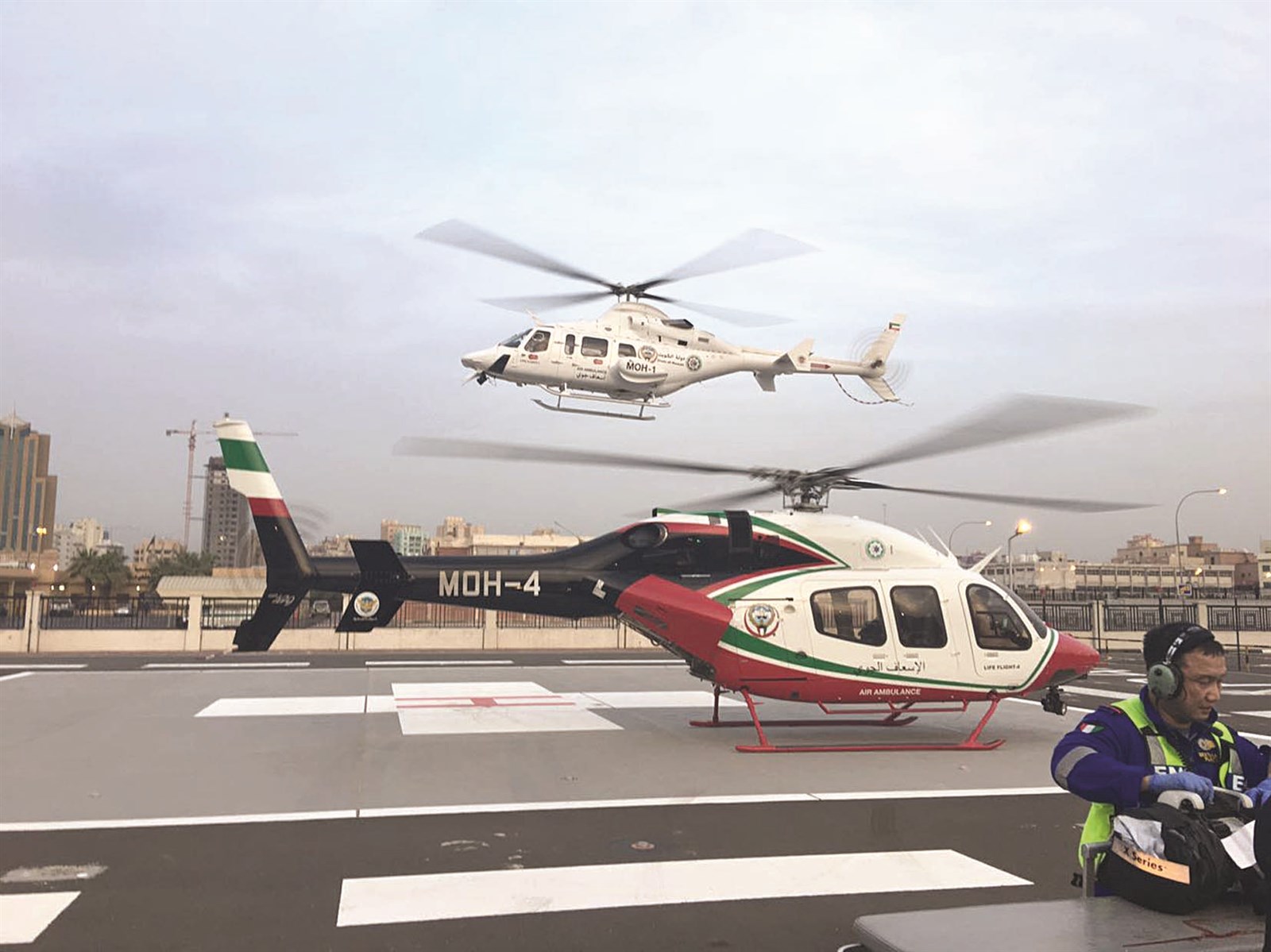 الإسعاف العمودي ينقل مصابين