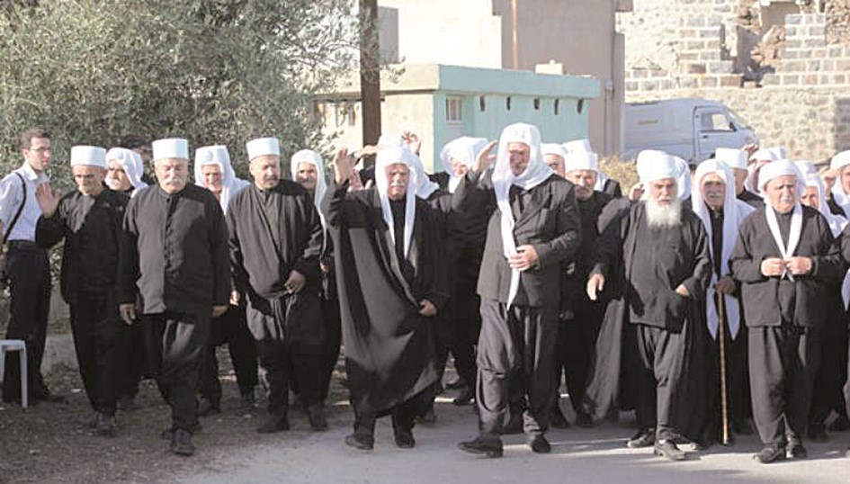 مجموعة من رجال الدين من طائفة الموحدين الدروز في السويداء
