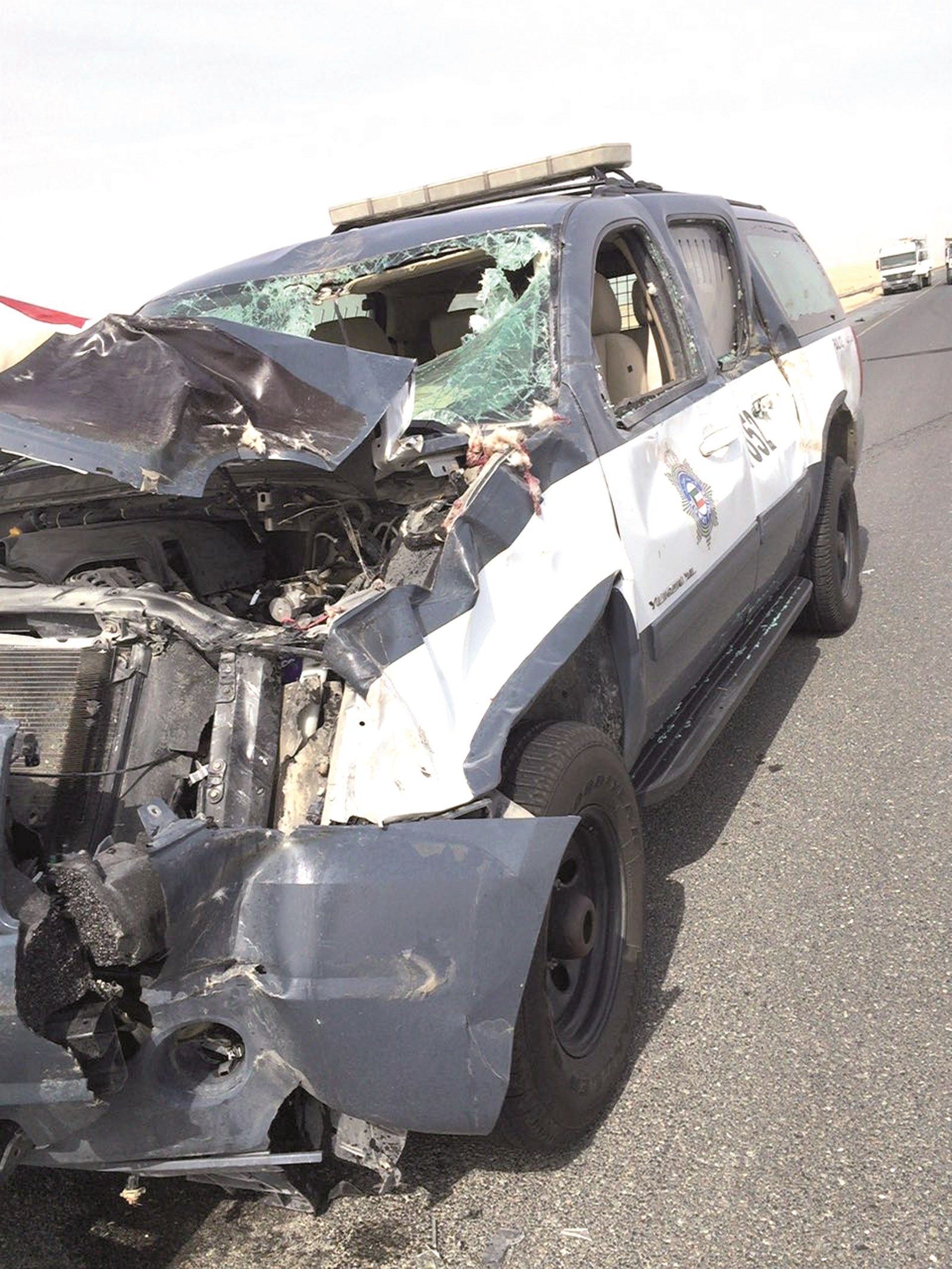 ... والدورية بعد الاصطدام