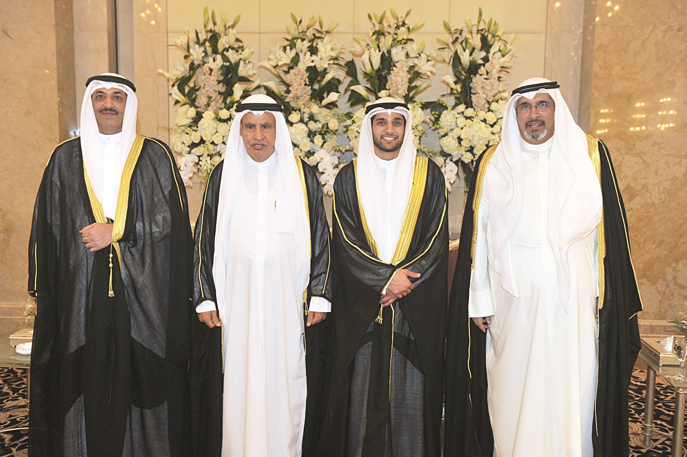 صالح الفضالة مع المعرس ووالده ووالد العروس