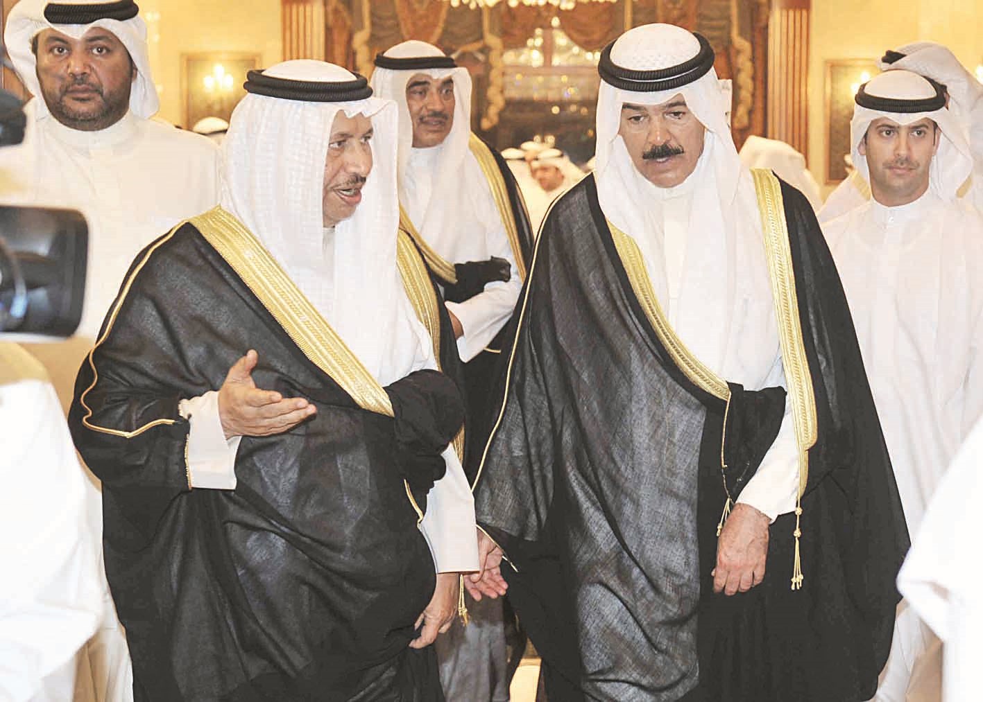 استقبال جابر المبارك لدى وصوله