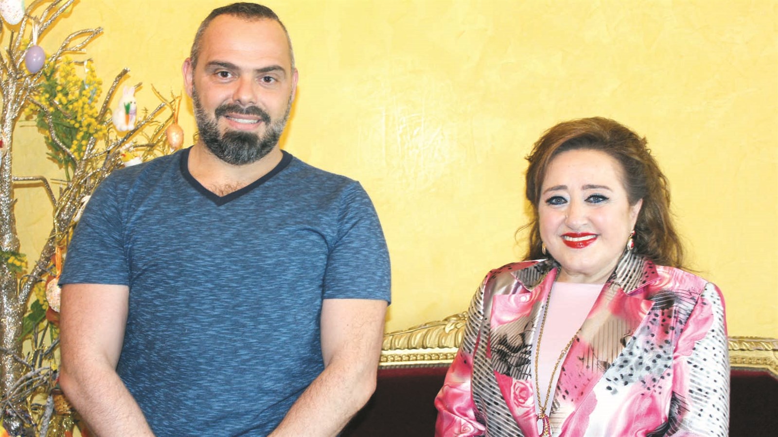 هيام يونس مع الزميل سامر القلعجي