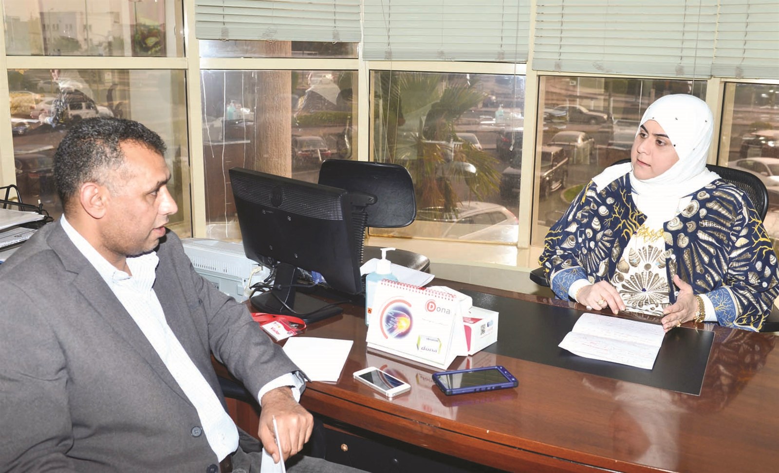 بن نخي متحدثة الى الزميل عمر العلاس