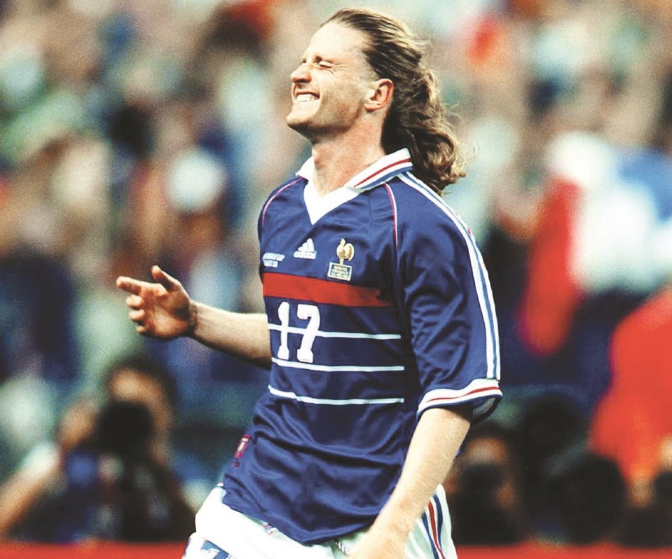 بوتي محتفلاً بهدفه في مرمى البرازيل في نهائي مونديال 1998