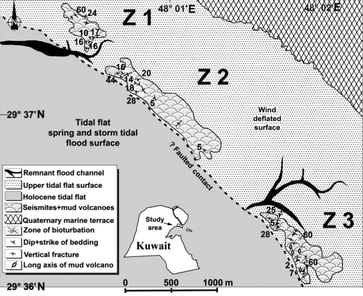 خريطة توضح منطقة الصبية التي أقيمت عليها الدراسات المحلية والعالمية