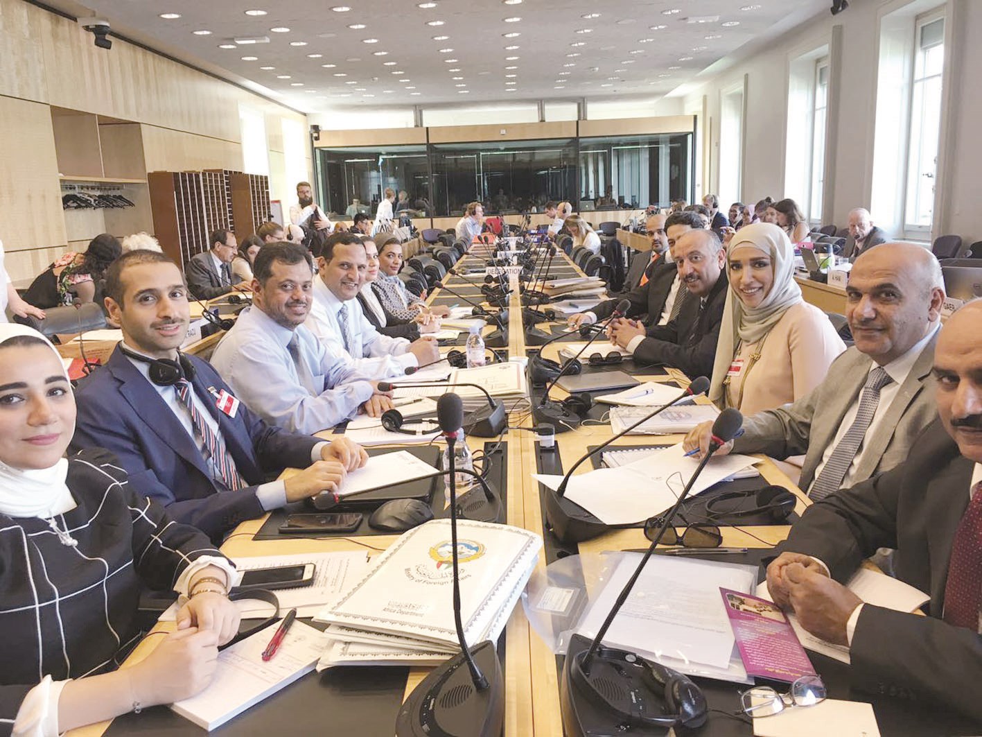 الديين مترئسا وفد الكويت خلال اجتماعات جنيف لمناهضة التعذيب الشهر الماضي