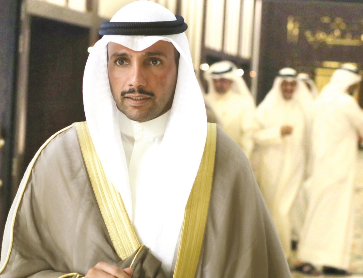 الغانم عقب خروجه من الاجتماع  (تصوير أسعد عبدالله)