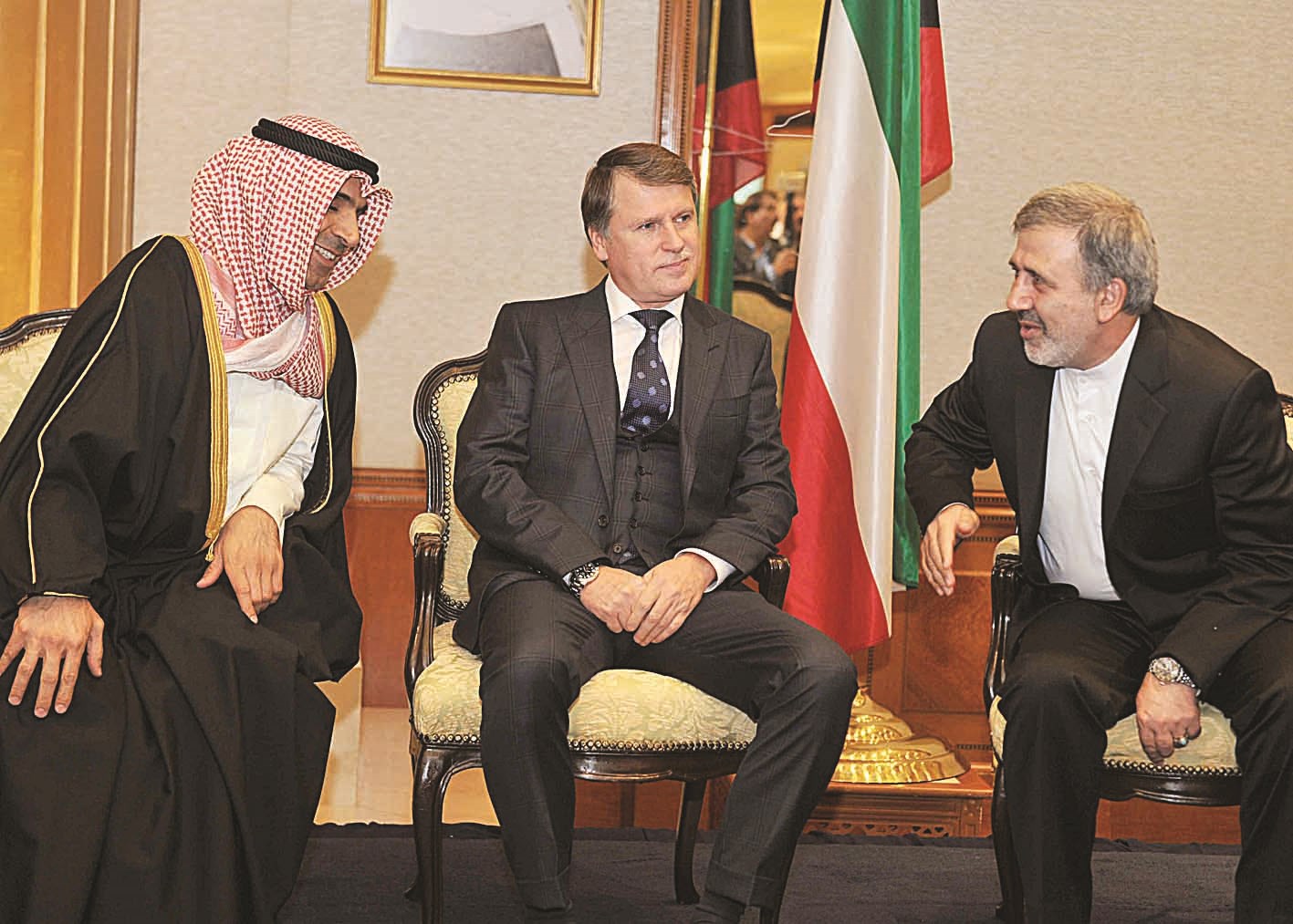 الصبيح مع السفيرين الروسي والإيراني