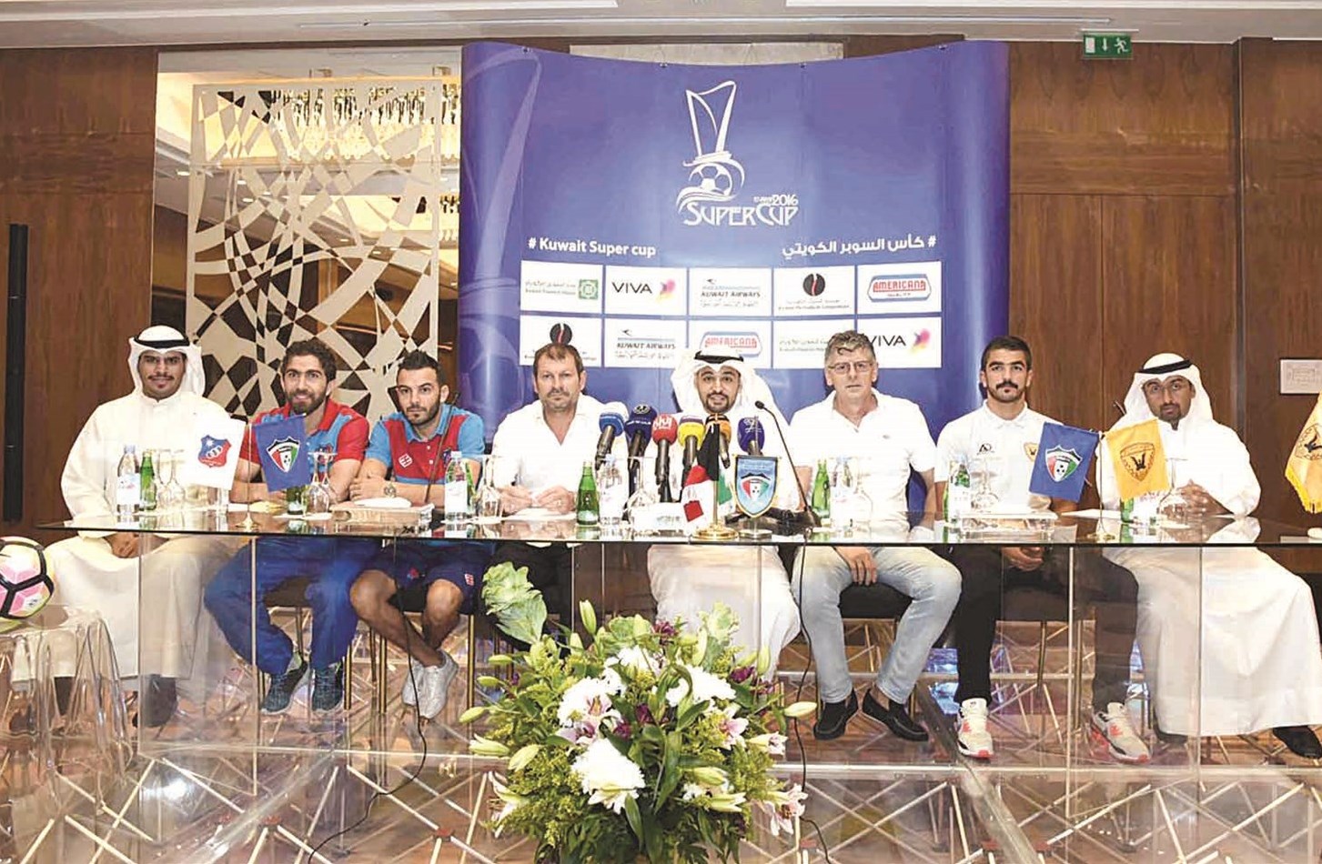 جانب من المؤتمر الصحافي الخاص بالمباراة والذي أقيم أمس (تصوير جلال معوض)