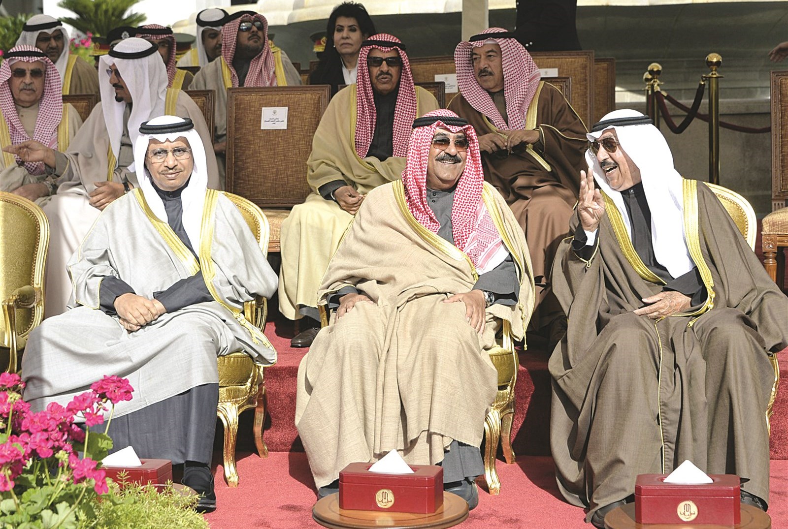 جابر العبدالله ومشعل الأحمد وجابر المبارك