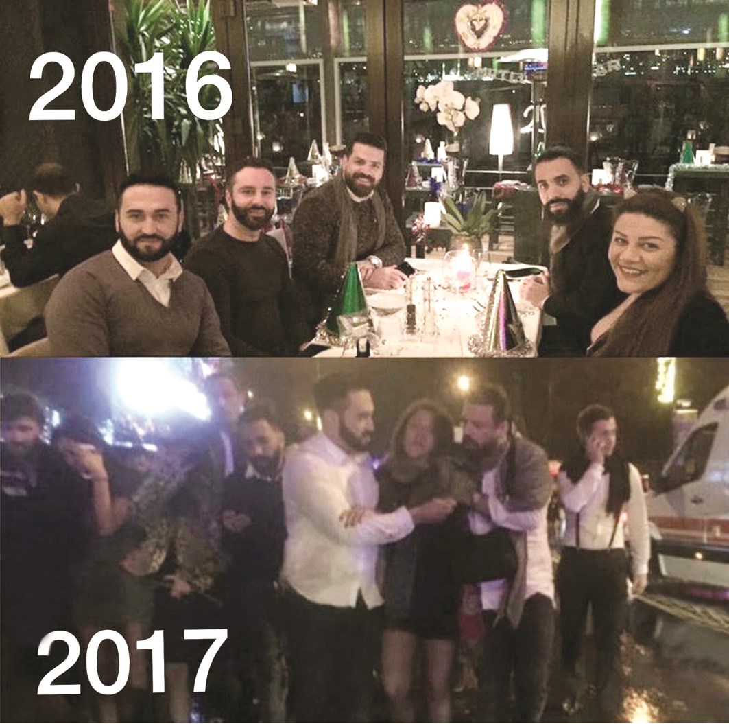 ... ومع أصدقائه قبل الحادث وبعده