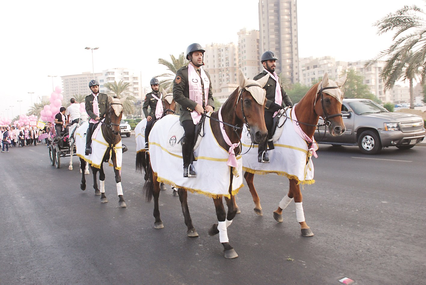 خيول التوعية تشارك في المسيرة