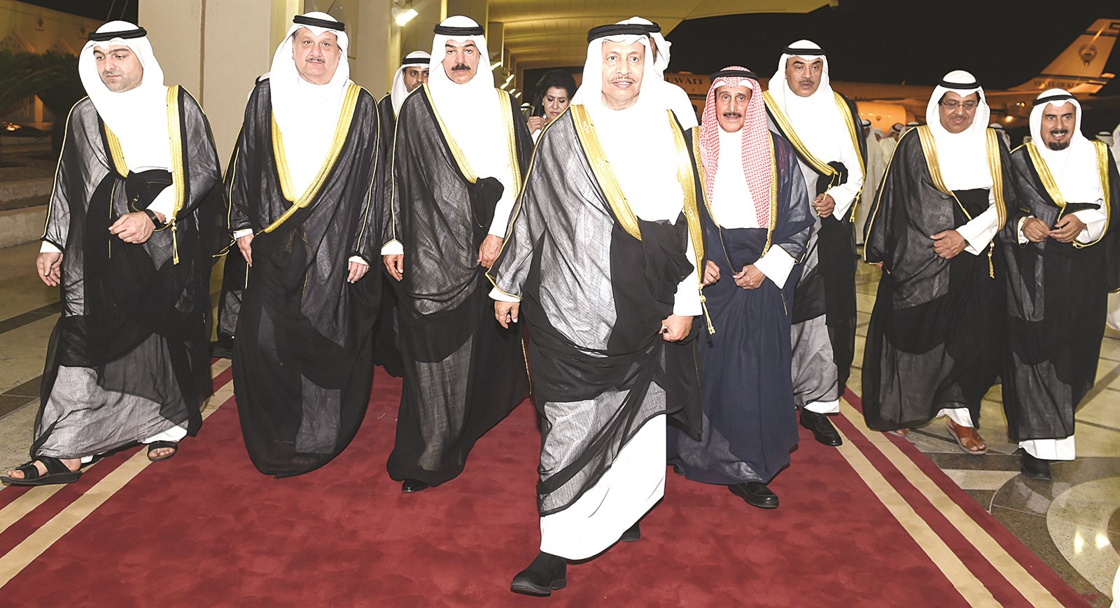 جابر المبارك لدى وصوله إلى البلاد