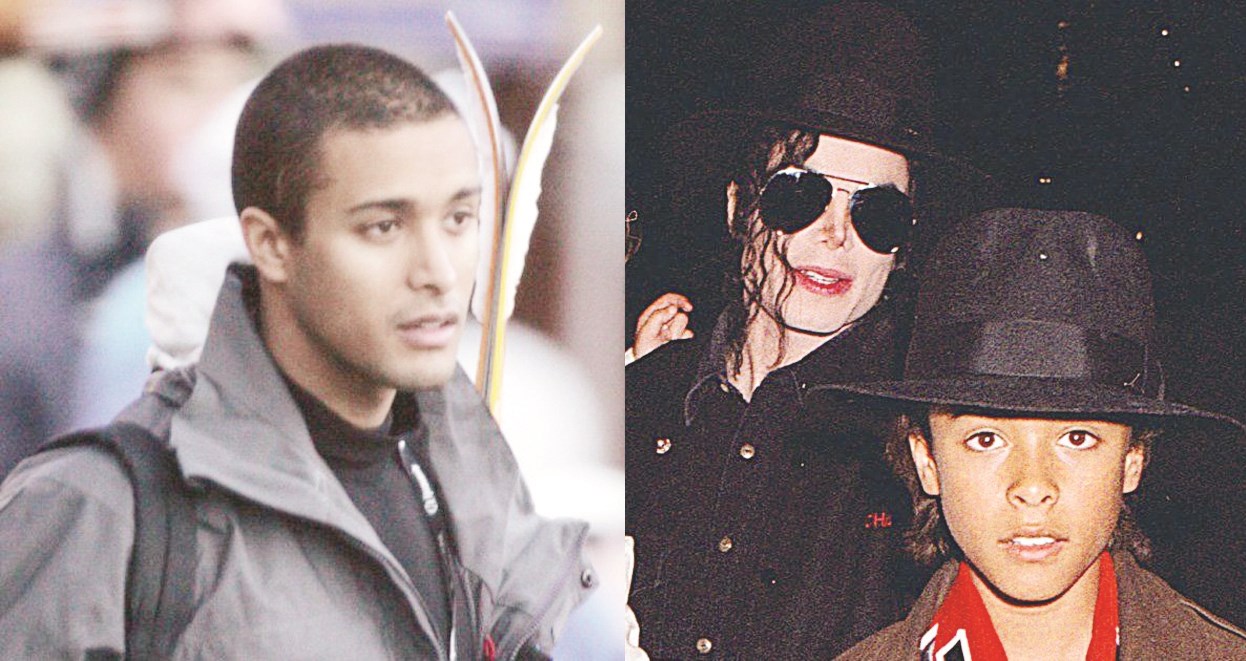 مايكل جاكسون والصبي جوردان الذي يبدو في شبابه يساراً