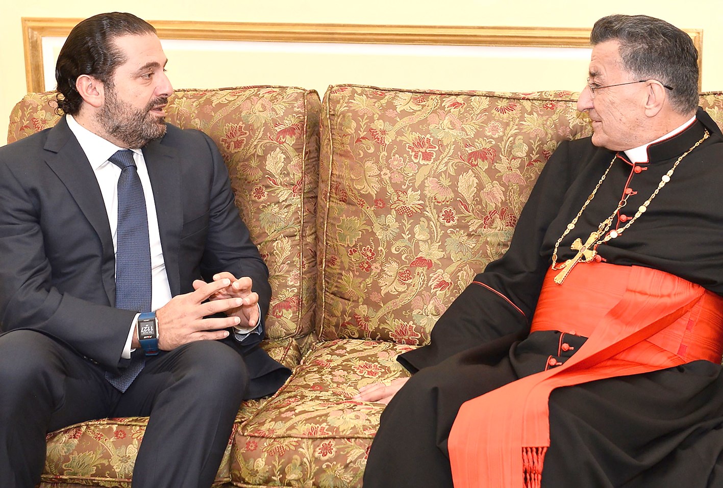 الراعي والحريري خلال لقائهما في الرياض (ا ف ب)