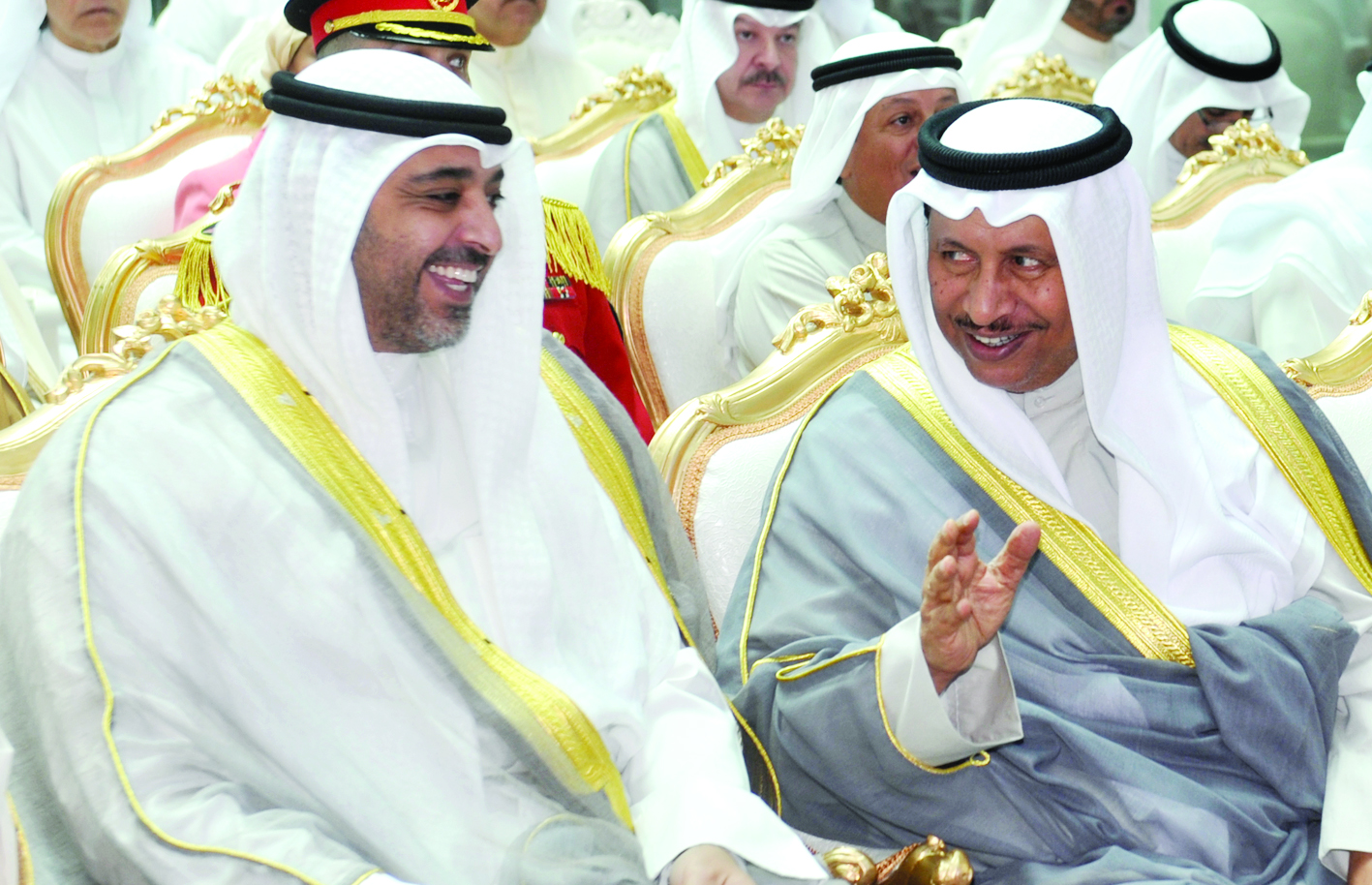 جابر المبارك ومحمد العبدالله خلال افتتاح مبنى جديد لهيئة القصّر في المرقاب  (تصوير سعد هنداوي)