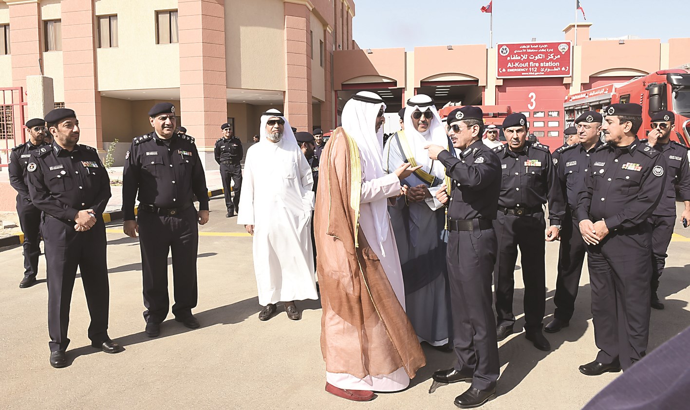 العبدالله والخالد والمكراد وكبار قادة الإطفاء خلال تفقد المركز