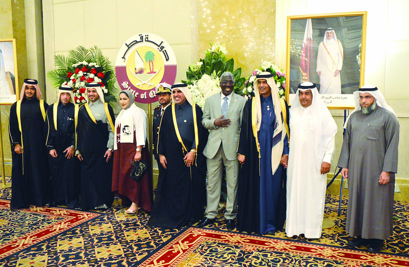 السفير القطري ومهنئون ديبلوماسيون ومواطنون