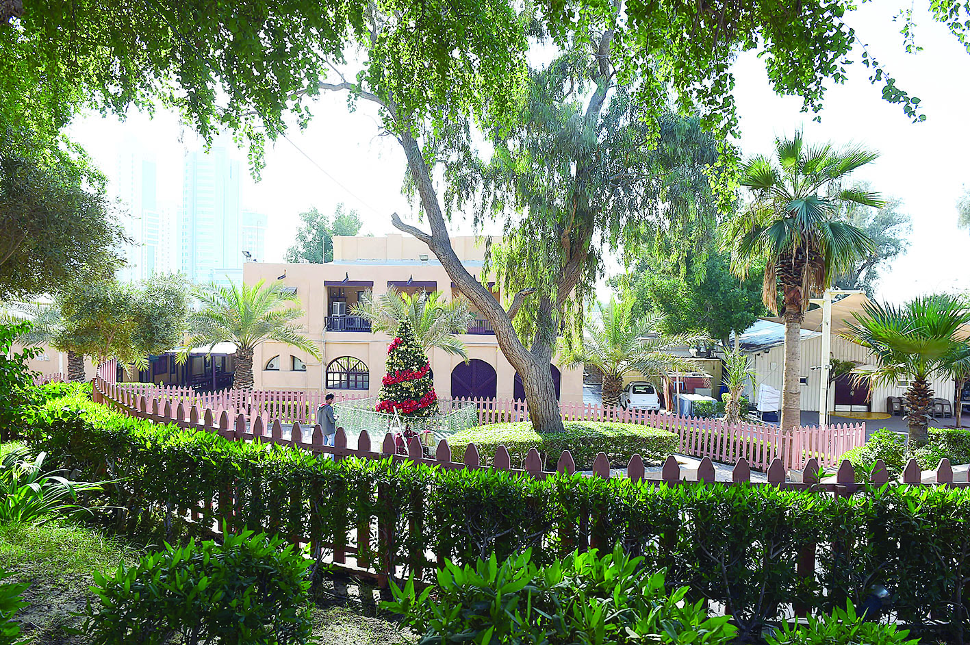 شجرة الميلاد في حديقة الكنيسة