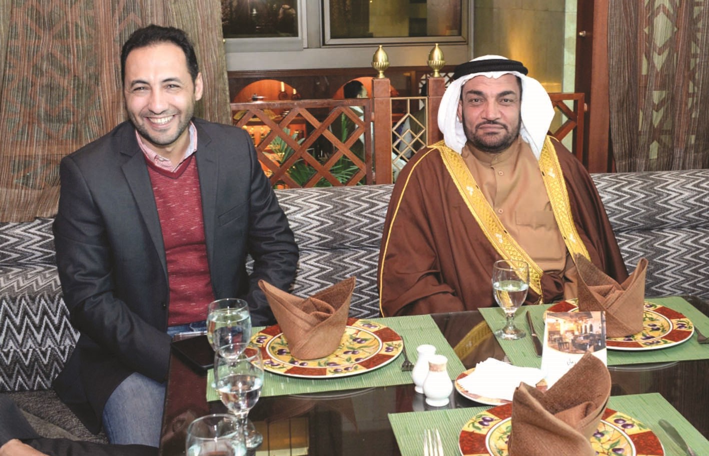 الجبوري خلال اللقاء مع الزميل أحمد زكريا (تصوير زكريا عطية)