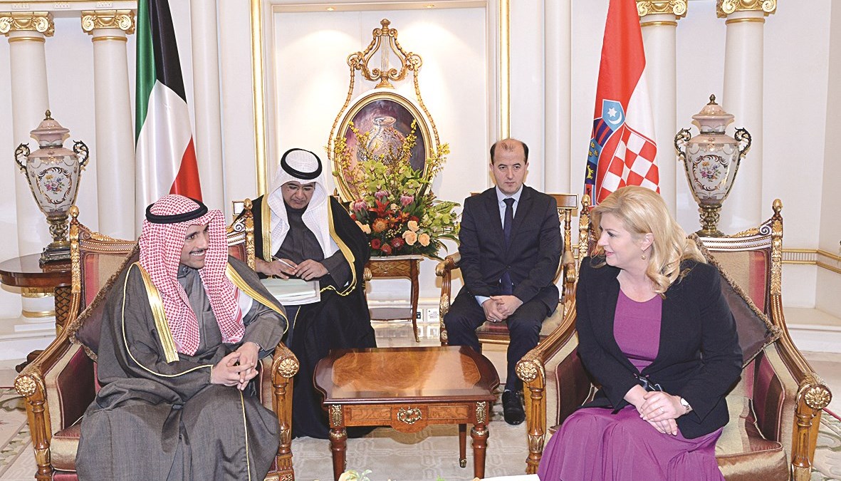 رئيسة كرواتيا مستقبلة الغانم