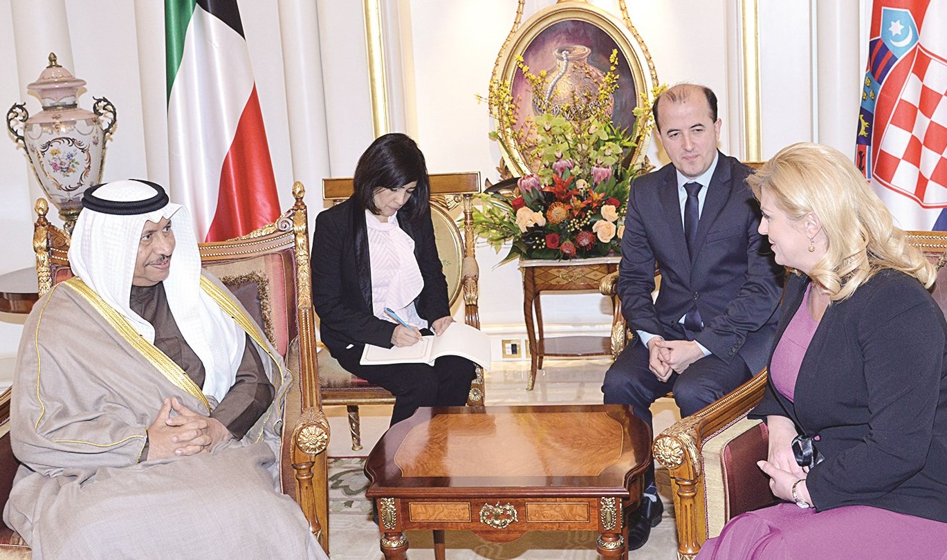 الرئيسة الأوكرانية مستقبلة جابر المبارك