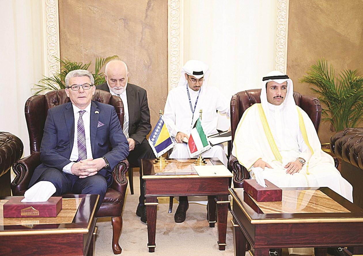 الغانم وجافروفيتش خلال المباحثات الرسمية