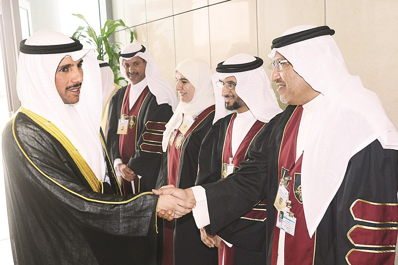 الغانم لدى وصوله إلى الحفل