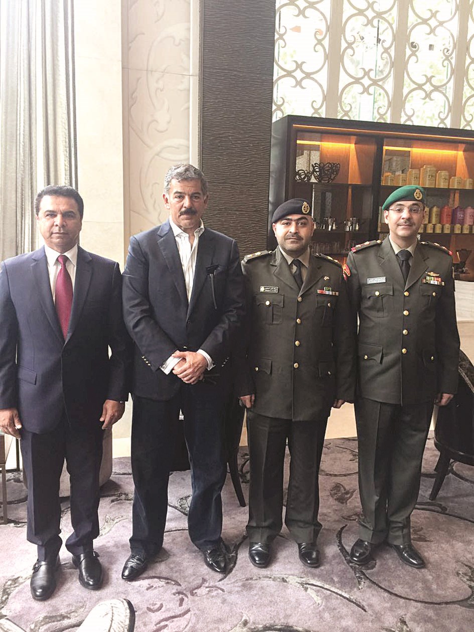 محمد الخالد يتوسط السفير الشرهان والنكاس ومساعده الصقعبي