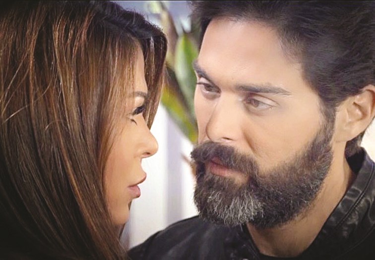 مع جويل داغر في أحد المشاهد التلفزيونية