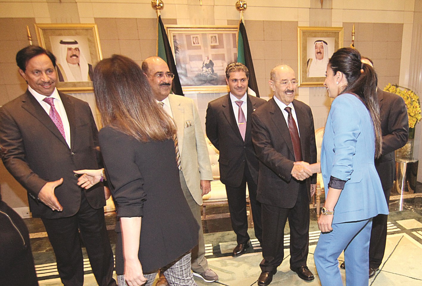 سمو الأمير ومشعل الاحمد وجابر المبارك يرحبون بموظفي مندوبية الكويت في الامم المتحدة