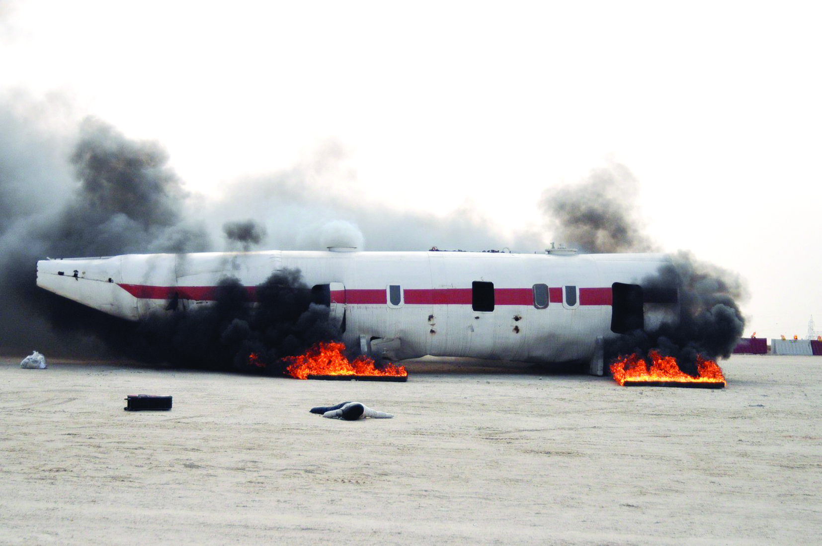 جسم الطائرة كما بدا بعد الحادث